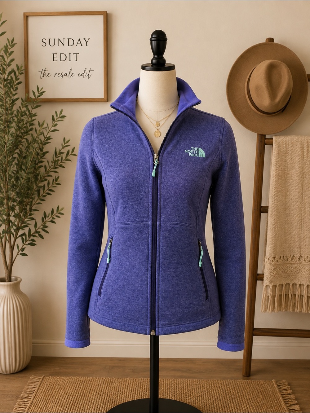 The North Face Women's Heathered Purple Full-Zip Fleece Jacket